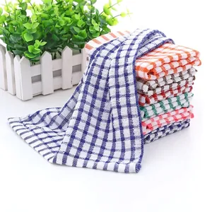 Kitchen Dishcloths Plaid Absorbent Cotton Microfiber Cleaning Cloths Thickened Lint-Free Towels For Dishes Housework