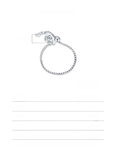 Detailed specs of S925 sterling silver chain ring with 0.5ct Moissanite center stone