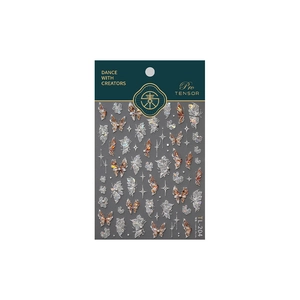 Vintage crystal butterfly nail art stickers with laser glitter effect and star patterns