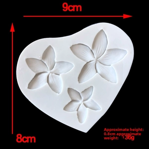 Stampo in silicone a cuore con motivi floreali 9x8cm per fai da te e pasticceria