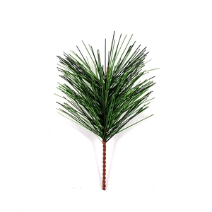 Artificial pine needle branch with red-brown stem for Christmas DIY home decoration