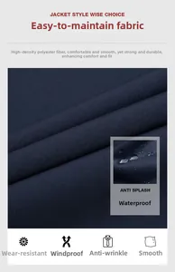 Waterproof and windproof high-density polyester fabric detail for men's casual jacket