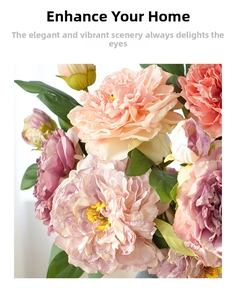 Macro detail of artificial silk peony petals with realistic textures and warm color tones