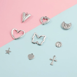 Breloques Pendentifs En Acier Inoxydable Pour Fabrication De Bijoux DIY 304 Poli Papillon Coeur Étoile Croix Hibou Accessoires