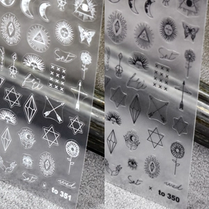 Bohemian Embossed Nail Art Stickers Mystical Moon Sun Planets Stars Butterfly Self Adhesive Manicure Decals