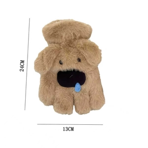 Détail de chauffe-mains peluche chien avec guide des tailles 24cm de haut et 13cm