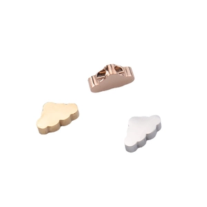 Pendentifs nuages 6x10mm en acier inoxydable miroir couleur or, or rose et argent