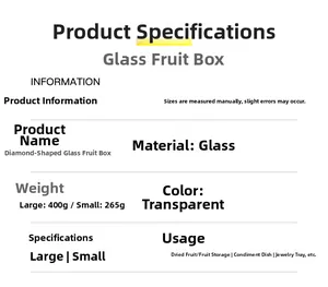 Detailed size and weight specifications for diamond pattern glass storage jars