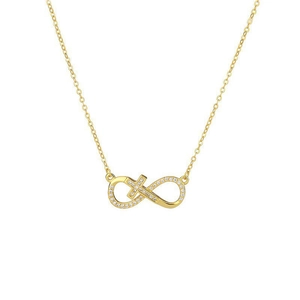 Collier Pendentif Croix Infini en Argent Sterling 925 Élégant Incrusté de Strass Bijoux de Mode pour Femmes Accessoire