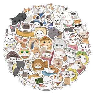Wasserdichte Cartoon Katze Aufkleber Für Laptop Gepäck Wasserflasche Scrapbooking Schreibwaren DIY Deko Tier Abziehbilder