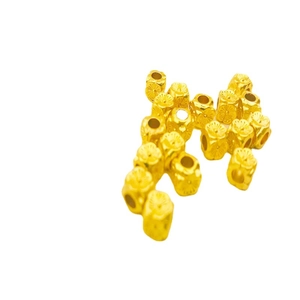 Golden square floral beads 4mm to 6mm for DIY jewelry making handmade necklaces