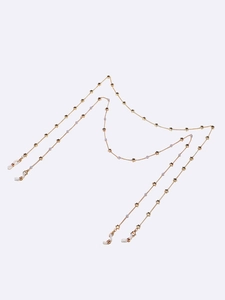 Chaîne de lunettes dorée avec étoiles et perles et boucles en silicone