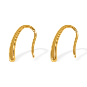Boucles d'oreilles minimalistes dorées en forme de U avec un design épuré et élégant