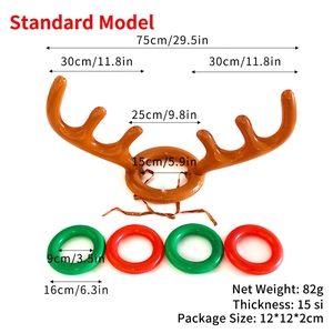 Inflatable reindeer antler hat game set with rings for Christmas party fun decorations