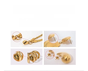 Detail showing high-quality vacuum gold plating process on stainless steel jewelry