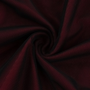 Macro detail of the fine mesh fabric in deep wine red showing delicate texture and weave