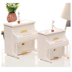 Klassieke Piano Muziekdoos Roterende Ballerina Mechanische Sieraden Opbergdoos Desktop Decor Cadeau Voor Meisjes
