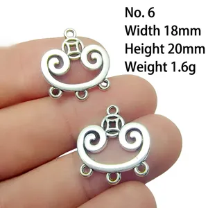 Macro view of silver hollow pendant for DIY jewelry, measuring 18mm wide and 20mm high