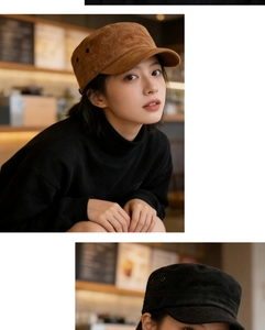 Detail view of suede cadet caps with metal eyelets in dark brown and black colors