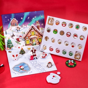 Christmas Advent Calendar with 24 DIY jewelry charms and bracelet set in holiday box