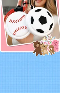 Detailed view of creative sports ball-themed silicone coin purses with keychains