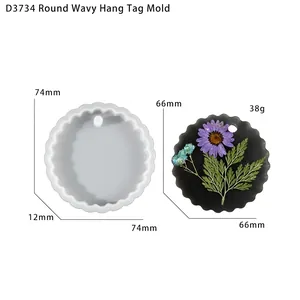 Macro detail of wave edge round silicone mold for DIY resin floral fragrance tags