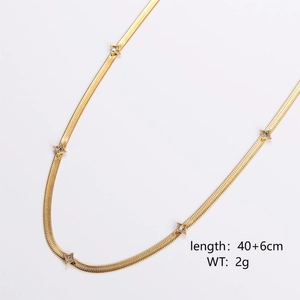 Gold-plated stainless steel snake chain with five sparkling star-shaped zircon accents