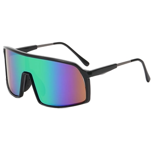 Outdoor cycling sports sunglasses with colorful gradient lenses and large frame