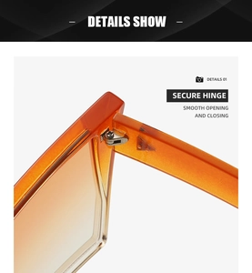 Detail of secure metal hinge on cat-eye sunglasses with amber tortoiseshell frame