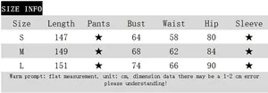 Size guide table for V-neck pleated dress showing detailed bust and waist measurements