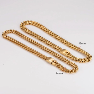 Herren Goldene Gliederketten mit doppeltem Verschluss in 14mm und 16mm Breite