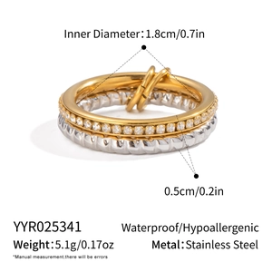 Spécifications détaillées de taille pour la bague multicouche torsadée en acier inoxydable