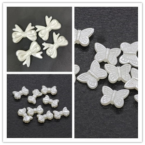 Pearlescent White Imitation Artificial Pearl Beads Butterfly Bowknot Heart Star Shape Resin Loose Beads For DIY Jewelry Making
