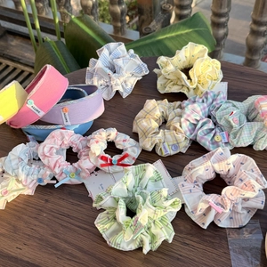 Sweet Dopamine Hair Accessories Cotton Fabric Bow Stripes Polka Dots Plaid Scrunchies Headbands Claw Clips Duckbill BB Clips