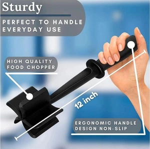 Ergonomic 12-inch meat chopper with high-quality non-slip handle and sturdy nylon blades