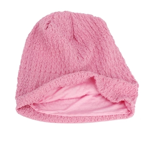 Bonnet rose respirant avec maille texturée et doublure thermique douce pour hiver