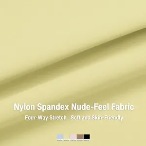 Light yellow nylon spandex yoga fabric with four-way stretch and multi-color options