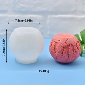 Christmas reindeer tree sphere silicone mold for candles and soaps with measurements