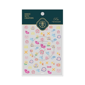 Adorable 5D nail art stickers KX041 with colorful hand-drawn patterns and cute motifs