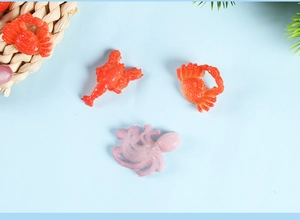 Miniature PVC resin sea creatures including crab, lobster and octopus for DIY decor
