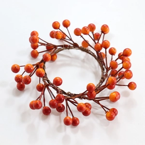 Artificial orange berry wreath for Halloween and Thanksgiving home door decoration