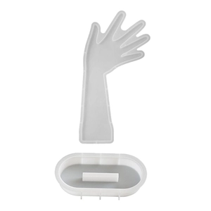 Stampo in silicone a mano verticale con base ovale per espositore di gioielli in resina
