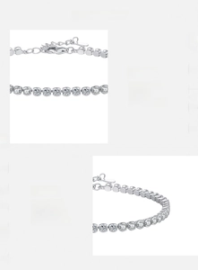 Detailed macro view of S925 sterling silver clasp and 5A cubic zirconia stones