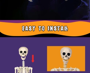 Detailed assembly guide for the 165cm plastic skeleton head onto the body frame