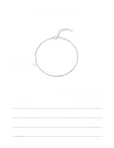 Close-up of 925 sterling silver bead chain with 1.10g weight and 16+3cm length specs