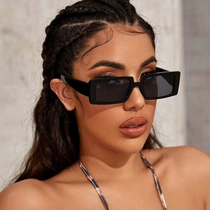 Retro Rectangle Sunglasses Vintage Square Plastic Frame UV400 Protection Fashion Street Style For Women Men