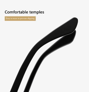 Detail of ergonomic black glasses temples designed for comfort and anti-slip fit