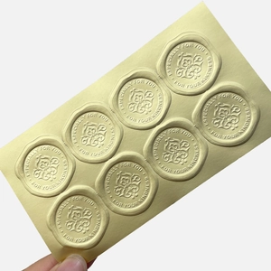 Set of 8 beige wax seal stickers for chocolate boxes featuring Especially For You text