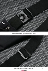 Detail of high-toughness buckle and adjustable nylon strap on a waterproof running belt
