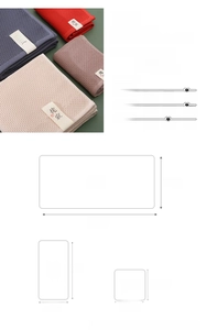 Size chart for waffle weave cotton bath towels, face towels, and square hand towels